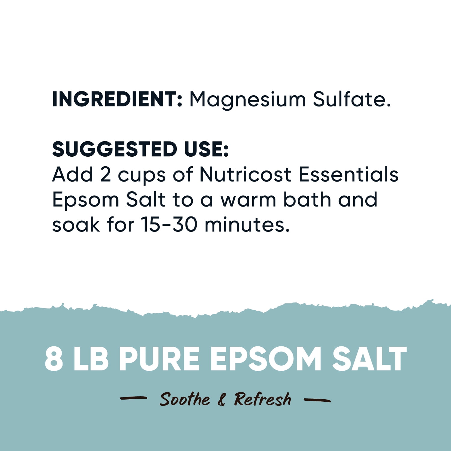 Nutricost Essential Pure Epsom Salt 8 LBS - 100% Pure Magnesium Sulfate