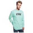 thumbnail image 2 of Daxton Retro Utah Arch Font Long Sleeves T Shirt Soft Medium Weight Cotton, Mint Tee Black Font, 3XL, 2 of 2