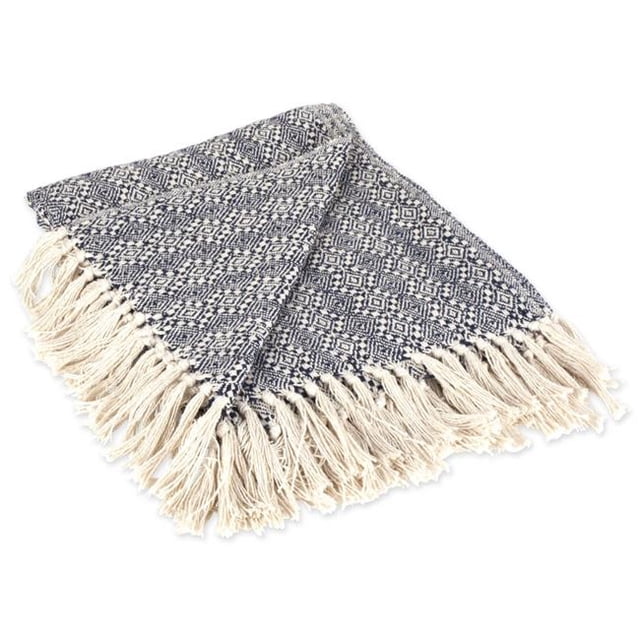 Design Imports CAMZ10379 Jeté à Motif Diamant - Marine