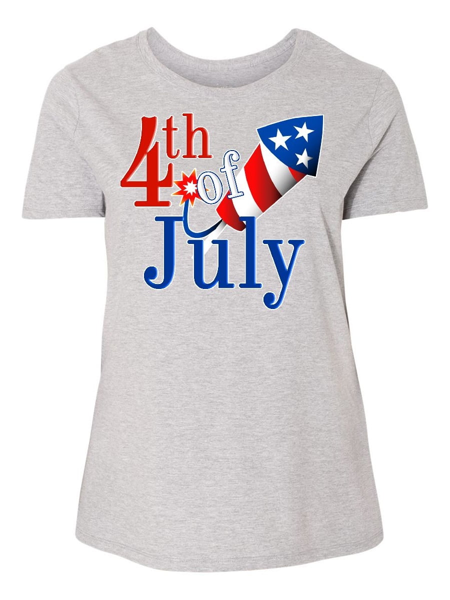 INKtastic - 4th of July-firecracker Women's Plus Size T-Shirt - Walmart ...