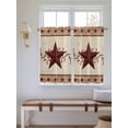 thumbnail image 2 of Red Texas Star Rustic Bathroom Window Curtain, Farmhouse Berry Brown Wooden Light Filtering Coffee Kitchen Curtains, Bedroom Living Room Curtains 2 Panel 84"x54", 2 of 6