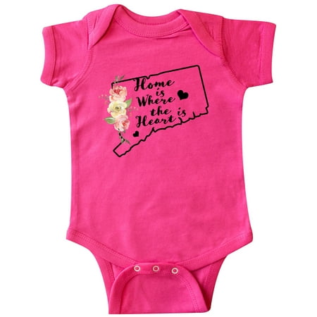 

Inktastic Connecticut Home is Where the Heart is with Watercolor Gift Baby Boy or Baby Girl Bodysuit