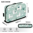 thumbnail image 3 of Standing Pencil Case with Base Large Capacity Stationery Pouch Pen Bag with Zipper for Women Men Cute Cartoon Llama Pattern, 3 of 7