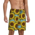 thumbnail image 2 of Sikiie Sunflowers Mens Pajama Shorts, Lightweight Lounge Pant with Pockets Soft Sleep Pj Shorts for Men4X-Large, 2 of 6