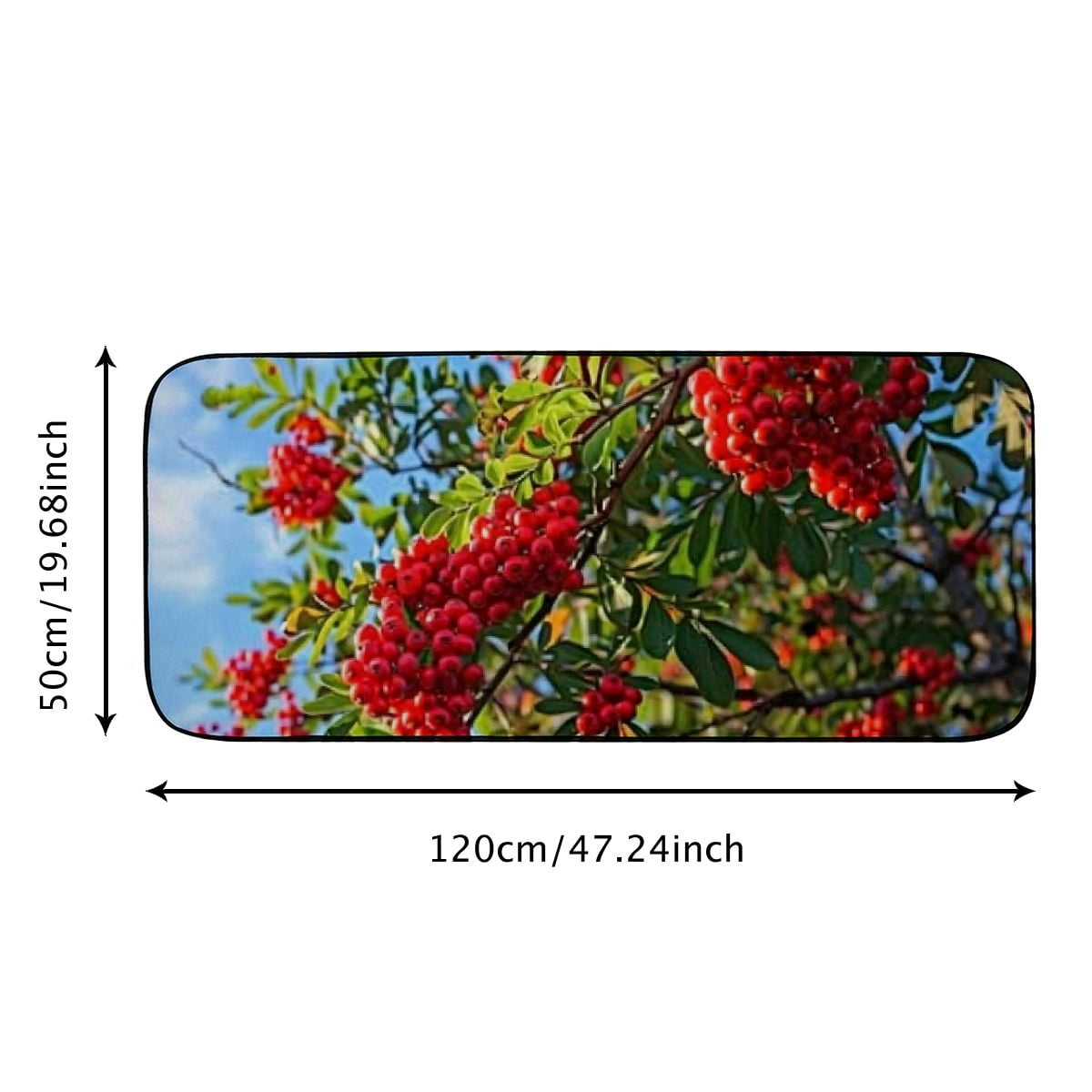 PHYHOO Decorative Door Mat, Door Mat with Non-Slip Rubber Backing, Easy Cleaning, Traps Dirt, Rug for Entry, Patio, Garage - Mountain Ash Ash Berries Red Rowan 19.68*47.24 in