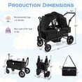 thumbnail image 3 of Babyjoy Wagon Stroller for 2 Kids Push Pull Double Stroller with Adjustable Handle Black, 3 of 9