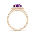 thumbnail image 2 of ANGARA Natural Snowflake-Cut 4.5 ct Amethyst Halo Split Shank Ring in 14K Rose Gold for Women (Size-10mm) | February Birthstone, Birthday, Anniversary, Jewelry Gift for Women | Natural Amethyst Ring, 2 of 8