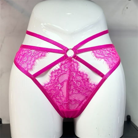 

Miayilima Panties For Women Panties Thong A Set Colors Optiont Lingerie Hollow Flowers Sides Lace Thong Panties