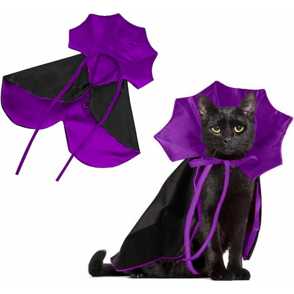 Halloween Pet Costume, Halloween Cat Vampire Cloak Costume, Halloween Pet Accessories Costume Outfit Decor Cowl for Small Cats Dogs Animals Halloween Party Pet Cosplay