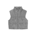 thumbnail image 2 of Women's Crop Puffer Vest Zip Up Front Lightweight Warm Long Sleeve Tops, 2 of 3