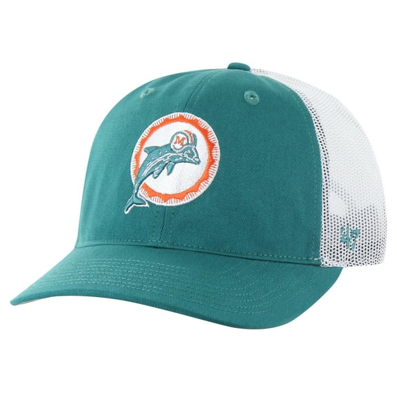Men's '47 Aqua/White Miami Dolphins Team Unstructured Trucker Adjustable Hat