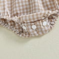 thumbnail image 4 of Generic Baby Girl Plaid Romper Puff Sleeve Doll Collar Bubble Rompers Infant Bodysuit Clothes with Headband for 0-18 Months, 4 of 7