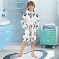 thumbnail image 5 of FORMRS Niños Bathrobe Unisex Hooded Robe Soft Plush Pajamas Sleepwear, Size 10-12T, Black Cat Paw, 5 of 7