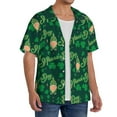 thumbnail image 4 of KLL St Patrick's Day9 Print Men's Shirt Short Sleeve Button Down Summer Cuba Beach Shirts- Medium, 4 of 7