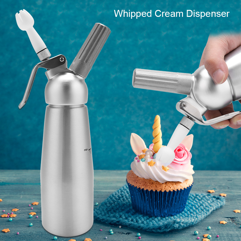 Tebru Aluminum Whipped Cream Dispenser Bundle With Three Nozzles