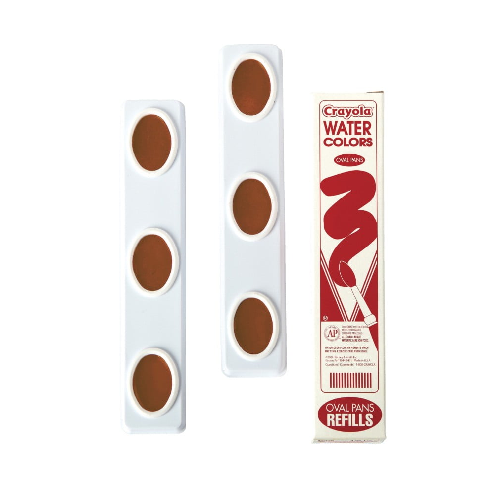 Crayola Paint Brown Watercolor Oval Refills Set Of 6 - Walmart.com