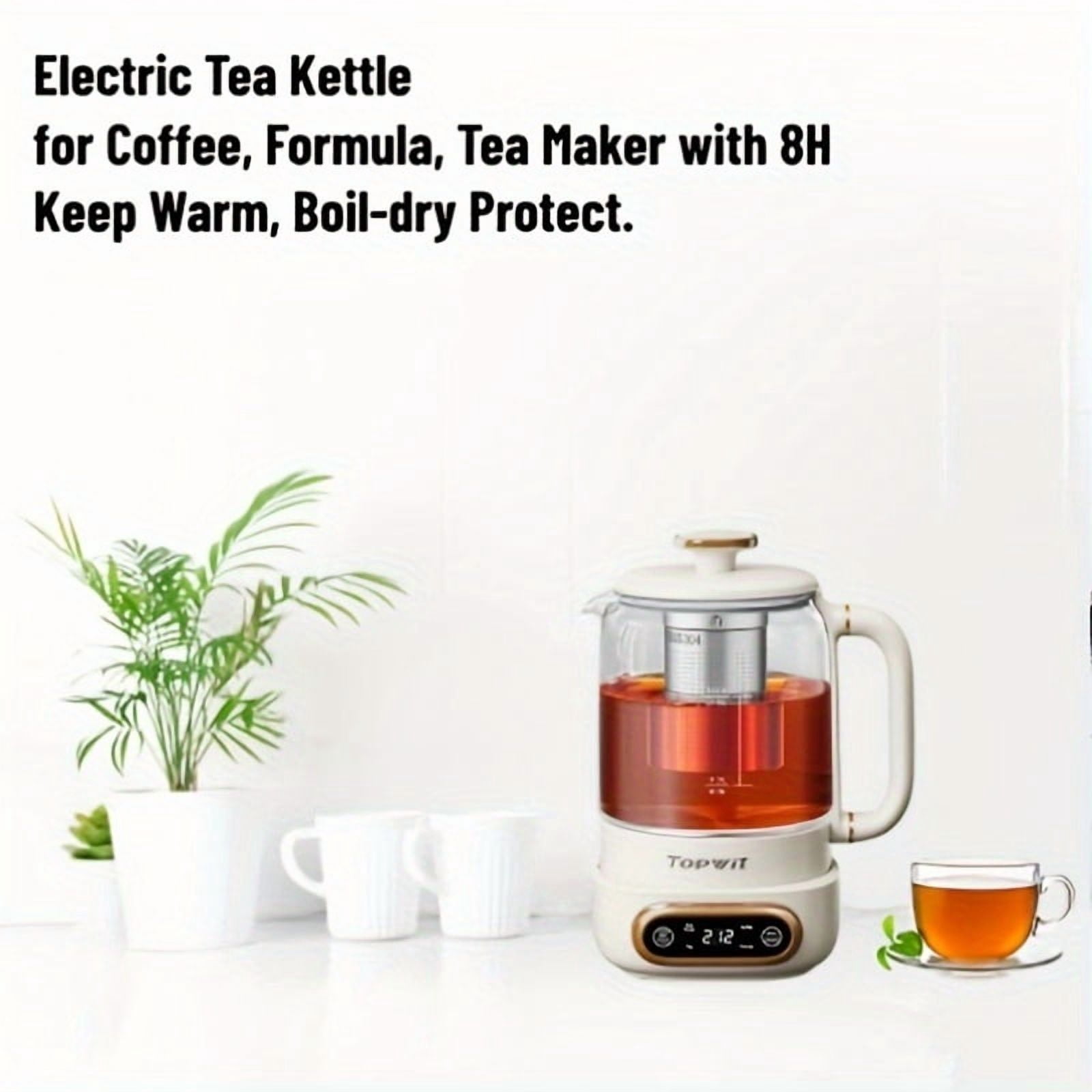 Electric Glass Kettle with Removable Infuser | 0.8L 8-in-1 Programmable Brewer | 11 Temp & 4 Preset Modes