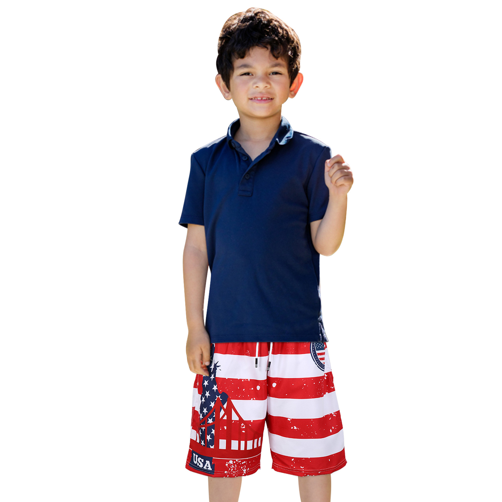 Boys' American Flag Swim Shorts 1112 Years