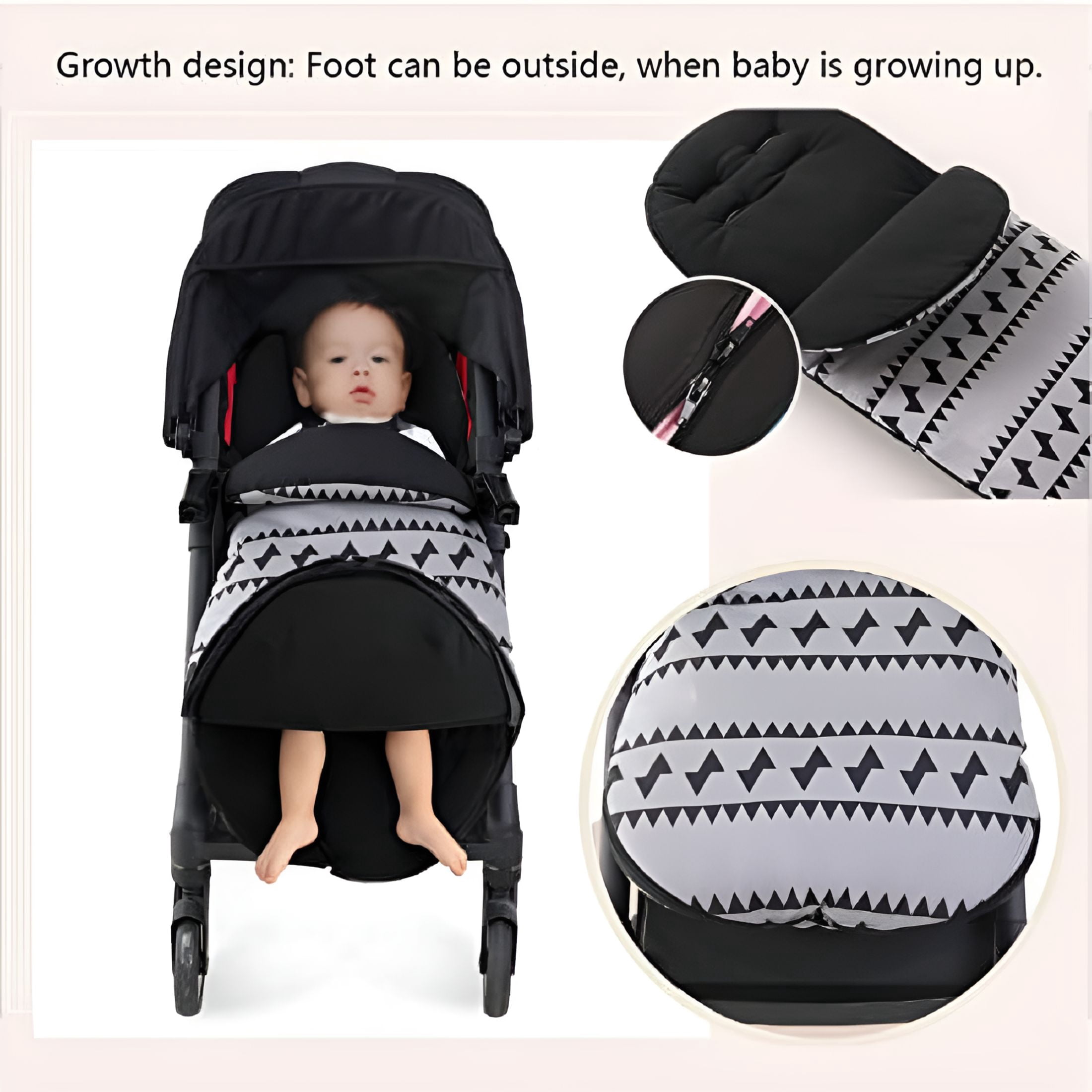 GASTROPOD Baby Bunting Bags , Stroller Sleeping Bag, Baby Cozy Stroller Blanket, Waterproof/Windproof Infant Baby Stroller Footmuff Winter Fits Most Stroller Pram