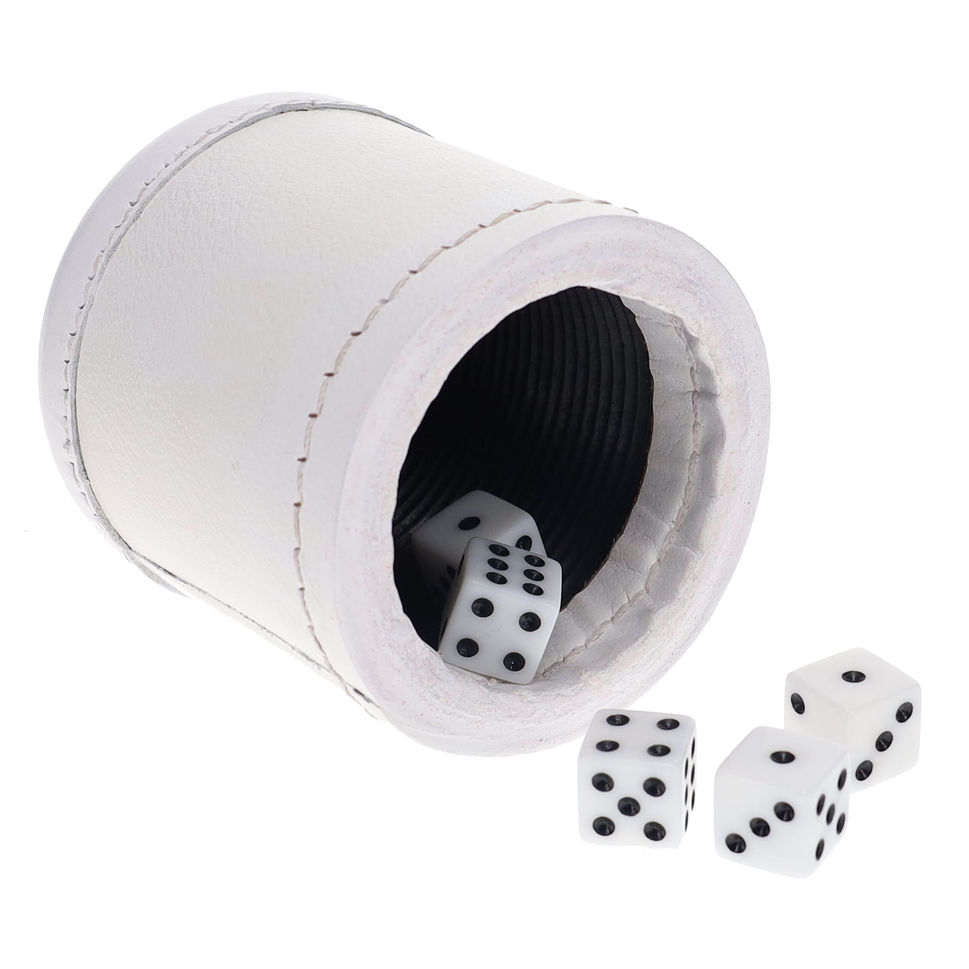 HENGBIRD Leather Dice Cups Set – 5 Cups With 25 Dice, Velvet Lined For Quiet Rolling, Travel Games For Adults