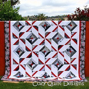 Pattern,Quilt,Cross Breeze, multi sizes, by Cozy Quilt Designs, 2 1/2'' Strips, Jelly