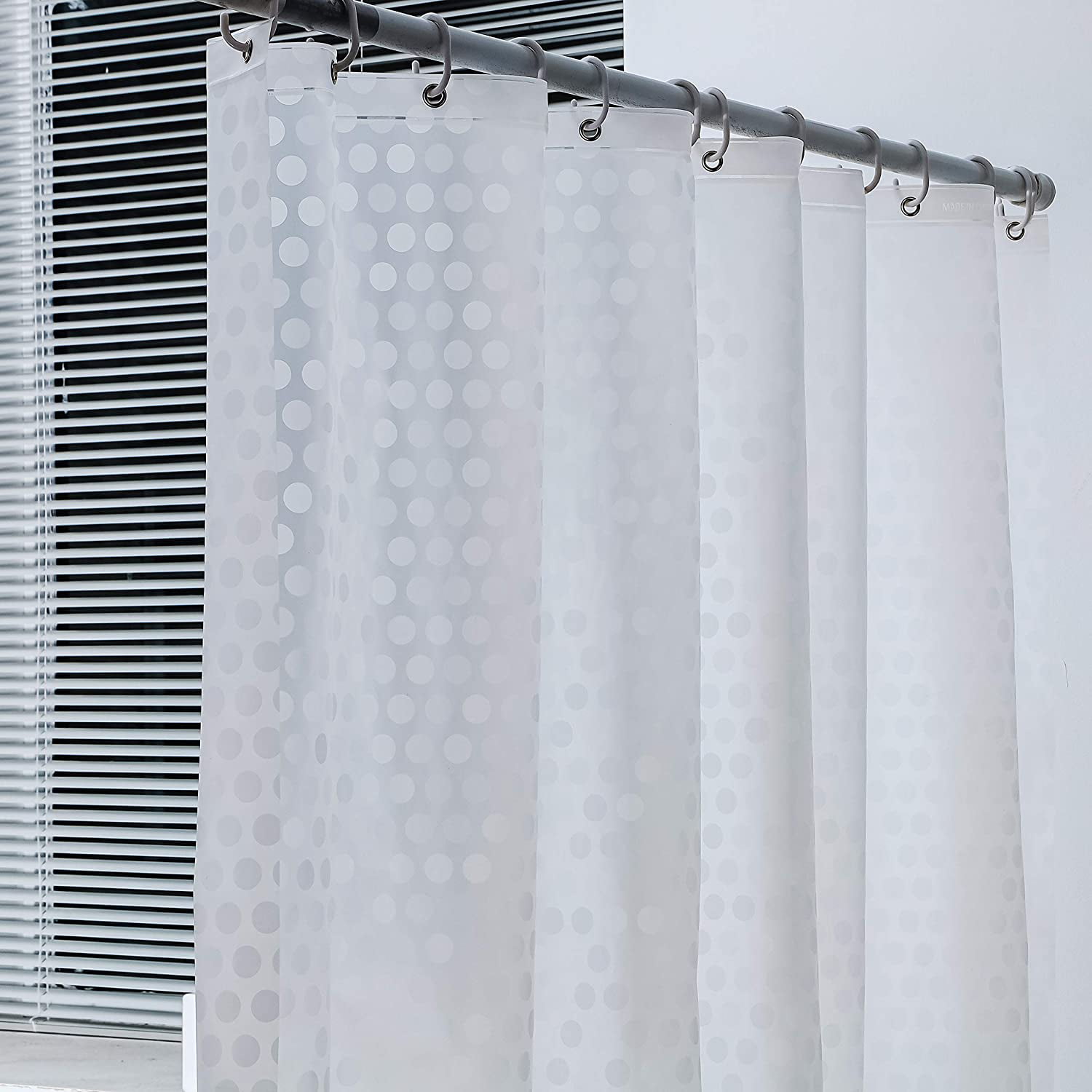 Waterproof Paris Print Shower Curtain Sheer Panel BATH+12pcs Hook Extra Long 