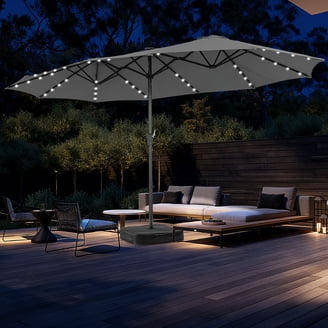 clearance rectangular patio umbrella 11.5ft Semi-auto Heavy Duty Aluminum Table Umbrella, Grey The PURPLE LEAF 15 FT Patio Market Umbrella Pure Garden Rectangular Patio Umbrella
