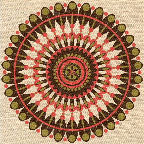 Ahgly Company Machine Washable Indoor Square Transitional Tomato Red Area Rugs, 4' Square