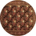 thumbnail image 1 of Ahgly Company Indoor Round Persian Brown Traditional Area Rugs, 5' Round, 1 of 4