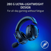 Razer BlackShark V2 HyperSpeed Wireless Gaming Headset - THX Spatial Audio - Bendable Mic - 50mm Drivers - 2.4GHz, Bluetooth or USB - 70 Hr Battery w/USB Type C Charging - White