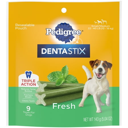 UPC: 0023100139708 | PEDIGREE DENTASTIX Fresh Flavor Dental Bones Treats for Small/Medium Dogs  5 oz. Pack (9 Treats)