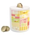 thumbnail image 2 of Bee Piggy Bank, Floral and Geometric Designed Tiles of Patchwork Background with Flying Doodle Bees, Ceramic Coin Bank Money Box for Cash Saving, 3.6" X 3.2", Multicolor, by Ambesonne, 2 of 4
