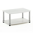 thumbnail image 2 of Furinno Turn-N-Tube No Tools 2-Tier Elevated TV Stands, White Oak/Chrome, 2 of 6