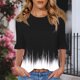 thumbnail image 4 of mfyjkho Tops De Moda Para Mujer, Blusa Informal De Manga Corta Con Cuello Redondo Y Estampado Para Mujer, Moderna Y Cómoda. Tops Y Blusas Para Mujer S, 4 of 6