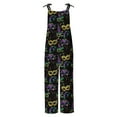thumbnail image 4 of Jinhomg Holiday Overalls for Women 2025 Fancy Mardi Gras Themed Jumpsuits Loose One Piece Sleeveless Wide Leg Rompers with Pockets Summer Saving Multicolor XL, 4 of 5