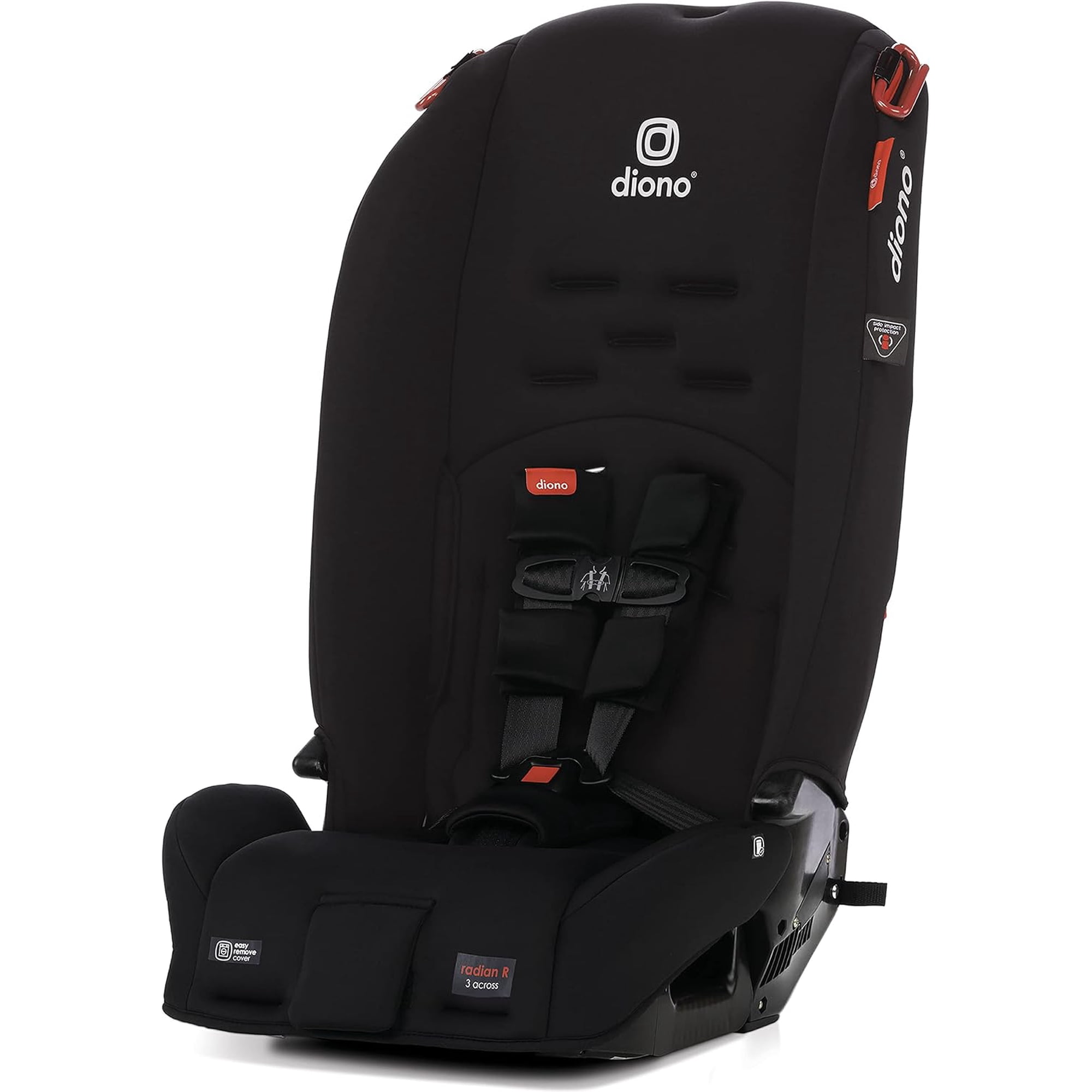 Diono Radian 3R 3-in-1 Convertible Car Seat, Slim Fit 3 Across, Rear-Facing, Forward-Facing & Booster, Steel-Reinforced Frame, Black