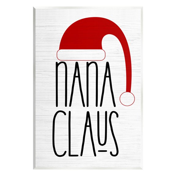 Nana Claus Fun Santa Hat Phrase Holiday Graphic Art Unframed Art Print Wall Art