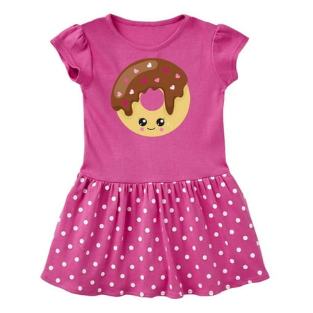 

Inktastic Kawaii Donut Donut With Hearts Chocolate Donut Gift Toddler Girl Dress