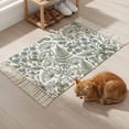 thumbnail image 5 of Kitchen Runner Rugs, Farm Wildflower Herbs Plant 2'x3' Throw Rug with Tassels, Watercolor Garden Floral Washable Soft Floor Carpet Runner for Hallway Bedroom Bathroom Laundry Room, 5 of 9