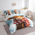 thumbnail image 2 of jejeloiu Snowy Highland Cow 7-Piece Twin Bedding Sets Kids,Winter Farm Print Bedding Comforter Set,Reversible, 2 of 7