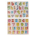 thumbnail image 1 of 2 Piece Wooden Peg Puzzle Jigsaw Preschool Early Learning Educational Toy for Kids - Numbers And Alphabet Hugo Rompecabezas de madera Clavija, 1 of 5