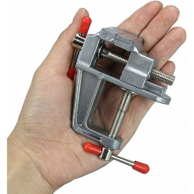 Aleación de Aluminio Pequeña Mesa Abrazadera Vice Hobby Joyería Trabajo 30MM - DIY Mesa Vise Miniatura Vise Pequeños Joyeros Hobby Abrazadera en Banco Vice Taladro Herramienta