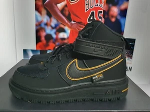 Nike AIR FORCE 1 HIGH BOOT Cordura Black Gold Men display picture 3