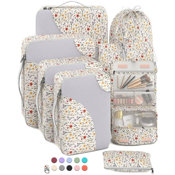 OlarHike 8 Set Packing Cubes for Travel, Sturdy Suitcase Organizer in 4 Sizes (Extra Large, Large, Medium, Small), OlarHike Luggage Cubes with Toiletry Bag, Essentials for Cruise Ship Gifts for Women