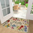 thumbnail image 3 of Spring Hello Door Mat Welcome Decor Doormat, Summer Flower Plant Decorative Indoor Outdoor Non-Slip Mat for Home Entrance, Outside Entry, Floor, Patio 17x30 Inches, 3 of 6