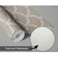 thumbnail image 6 of S4Sassy Peel & Stick Vinyl Wallpaper, Chic Fan Leaf Wallpaper Contact Paper Waterproof- Beige, 25"x120", Textured Removable Wall Covering for Home Decor in Bedrooms & Living, Renter Space, Cabinet, 6 of 9