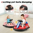 thumbnail image 6 of Costway 6V Electric Kids Ride-on Bumper Car with 360° Spinning Dual Motors 2 Speeds Pink, 6 of 9