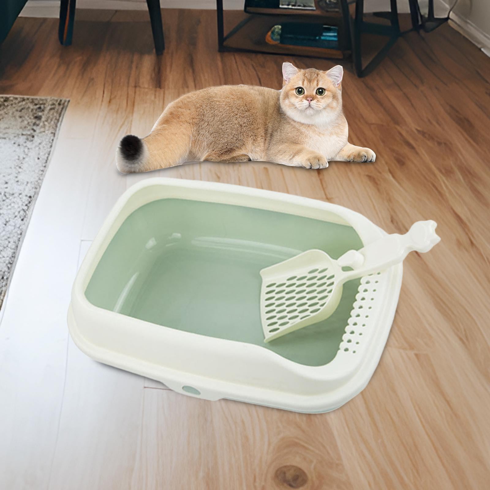 Cat Litter Box with High Sides Cat Sand Basin Open Top Kitty Litter Box Tray