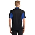 thumbnail image 2 of Sport Tek Adult Male Men Side Blocked Short Sleeves Polo Black/Tr Royal Large, 2 of 6