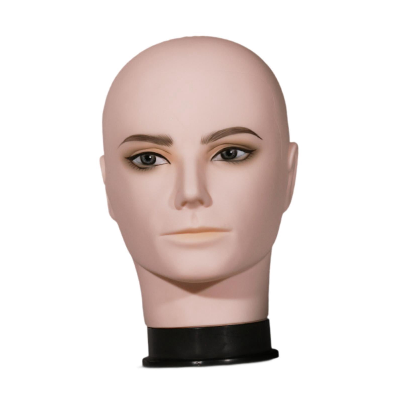 Stgfyxgs Male Bald Mannequin Head Manikin Head,Professional,Smooth,Stable Base Hat Display Rack Holder for Making Styling